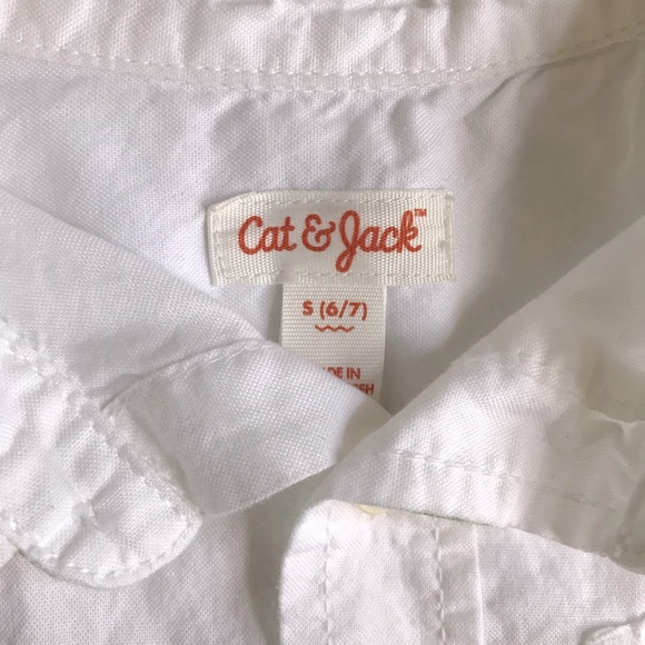 🔴 3 for $25 🔴 Long Sleeve Button Down Shirt • Cat & Jack sz 6/7 - Picture 2 of 4